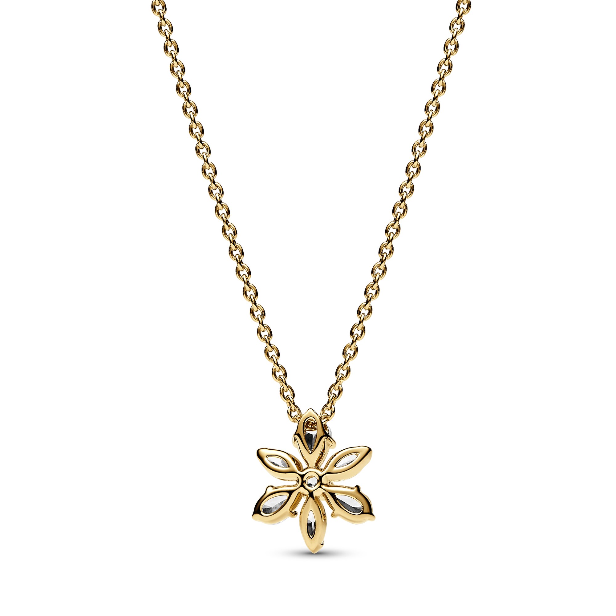 Pandora Funkelnde Herbarium Cluster Anhänger Halskette - Gelbgold Vergoldung - Zirkonia - 45 cm Ansicht 2 – Ansicht 2