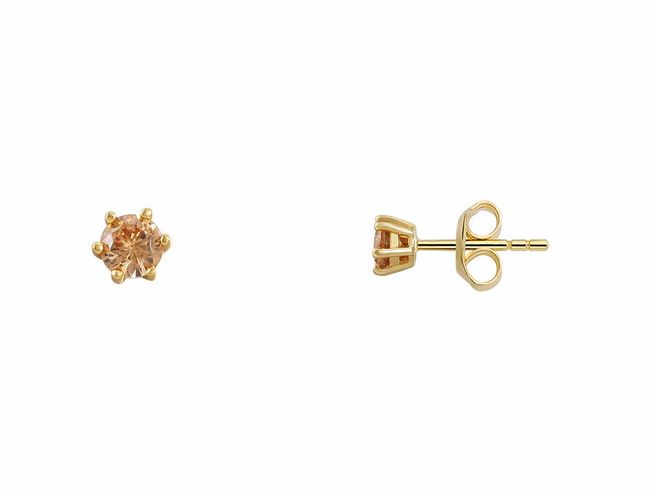 Xenox Sterling Silber Ohrringe XS6019G mit Multicolor-Steinen in Gelbgold Vergoldung, zarte und funkelnde Ohrstecker mit elegantem Design, ideal für jeden Anlass.