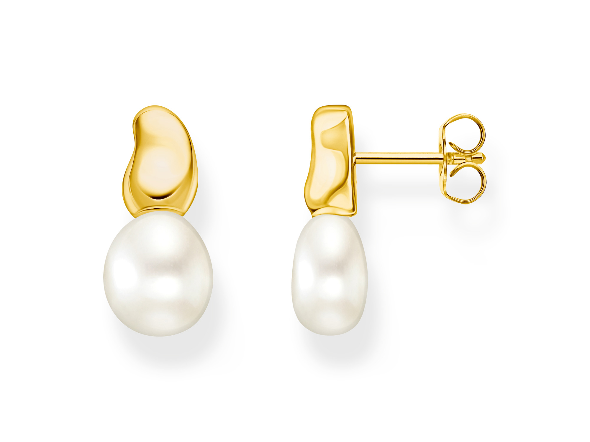 Thomas Sabo Ohrstecker H2320-430-14 mit Zuchtperle in modernem Design, silber vergoldet, elegant und zeitlos, ideal für besondere Anlässe.