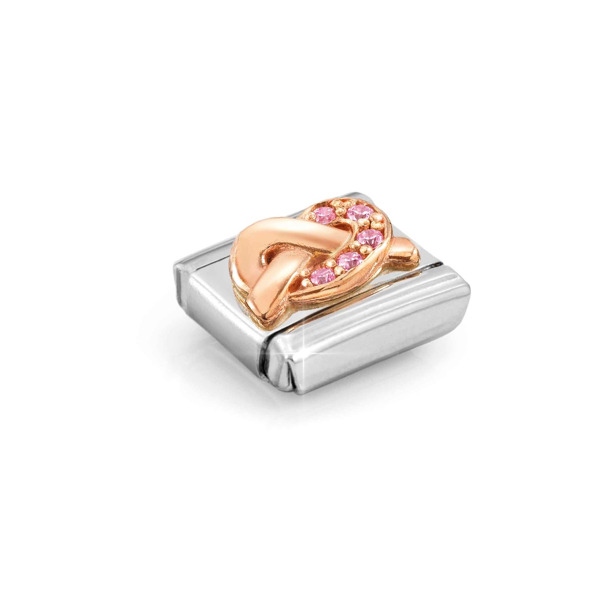 Nomination Composable Classic Charm Knoten Rosa - Edelstahl, Gold 375 Roségold, Zirkonia – Ansicht 4