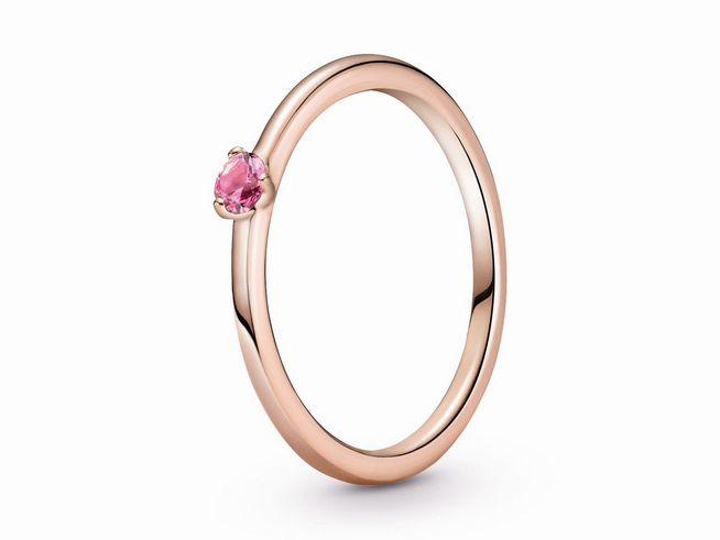 Pandora Rosé Solitaire Ring - 189259C03-60 - Roséring mit pink - rosa Kristall - Gr. 60