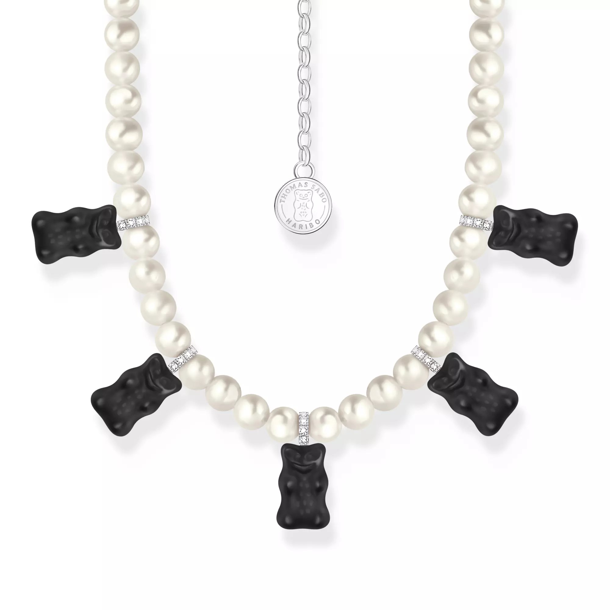 Thomas Sabo HARIBO Goldbär - Gummibärchen Kette - Schwarz - Silber + Zirkonia - 42-50 cm – Ansicht 2