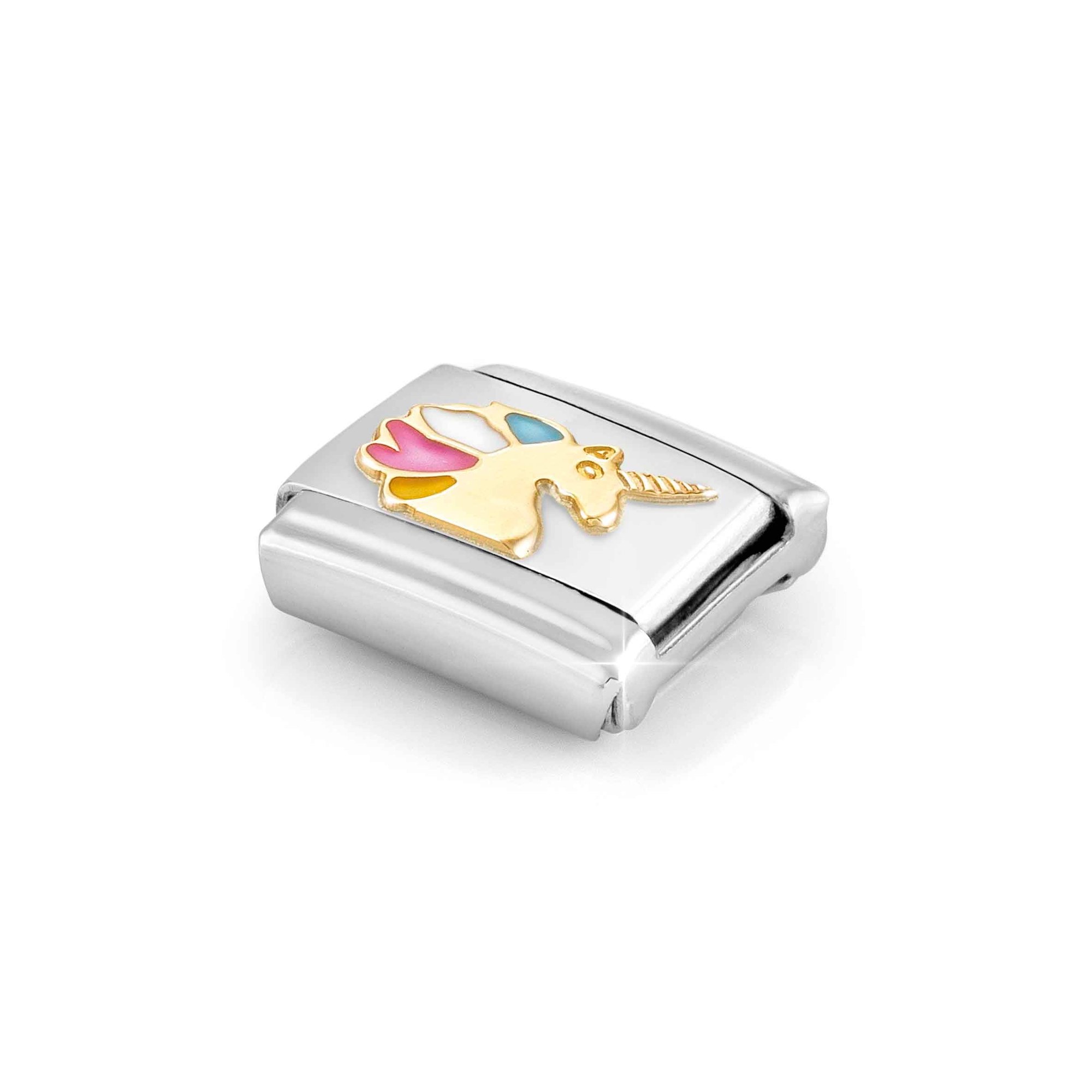 Nomination Composable Classic Charm Einhorn bunt - Edelstahl, Gold 750, Emaille – Ansicht 4