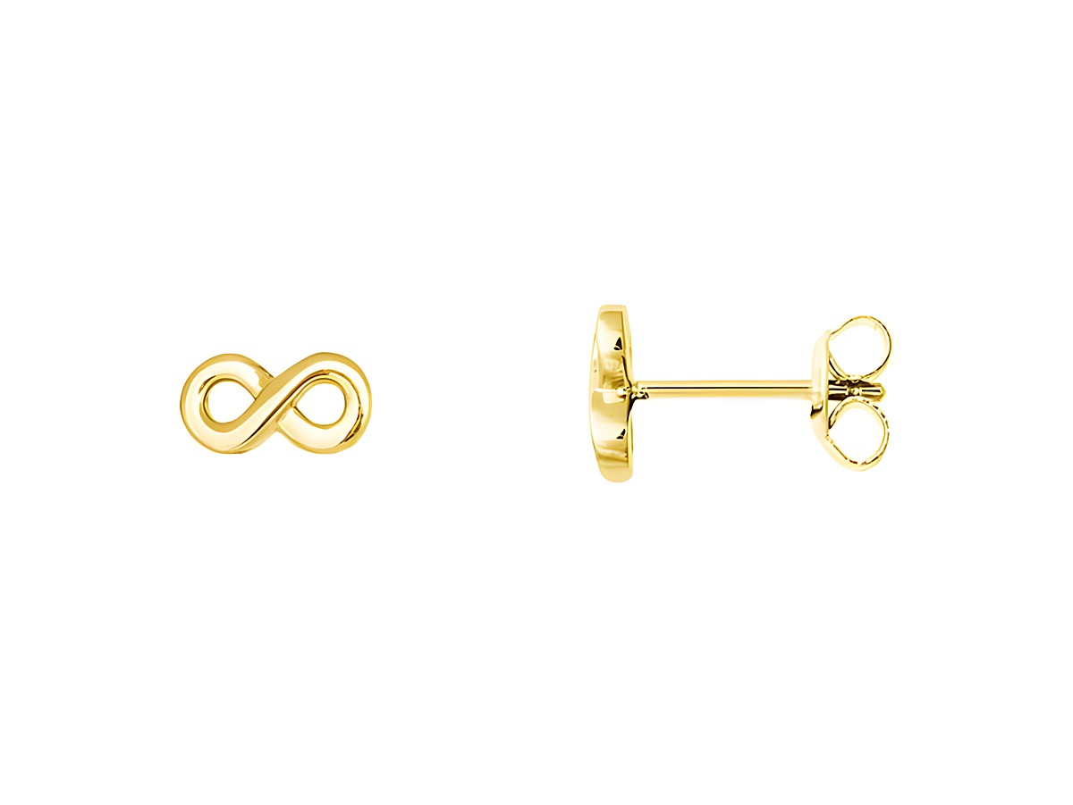 Xenox Sterling Silber Ohrringe XS3736GN in Gelbgold vergoldet mit Infinity-Motiv, eleganter Ohrschmuck, ideal für jede Gelegenheit.