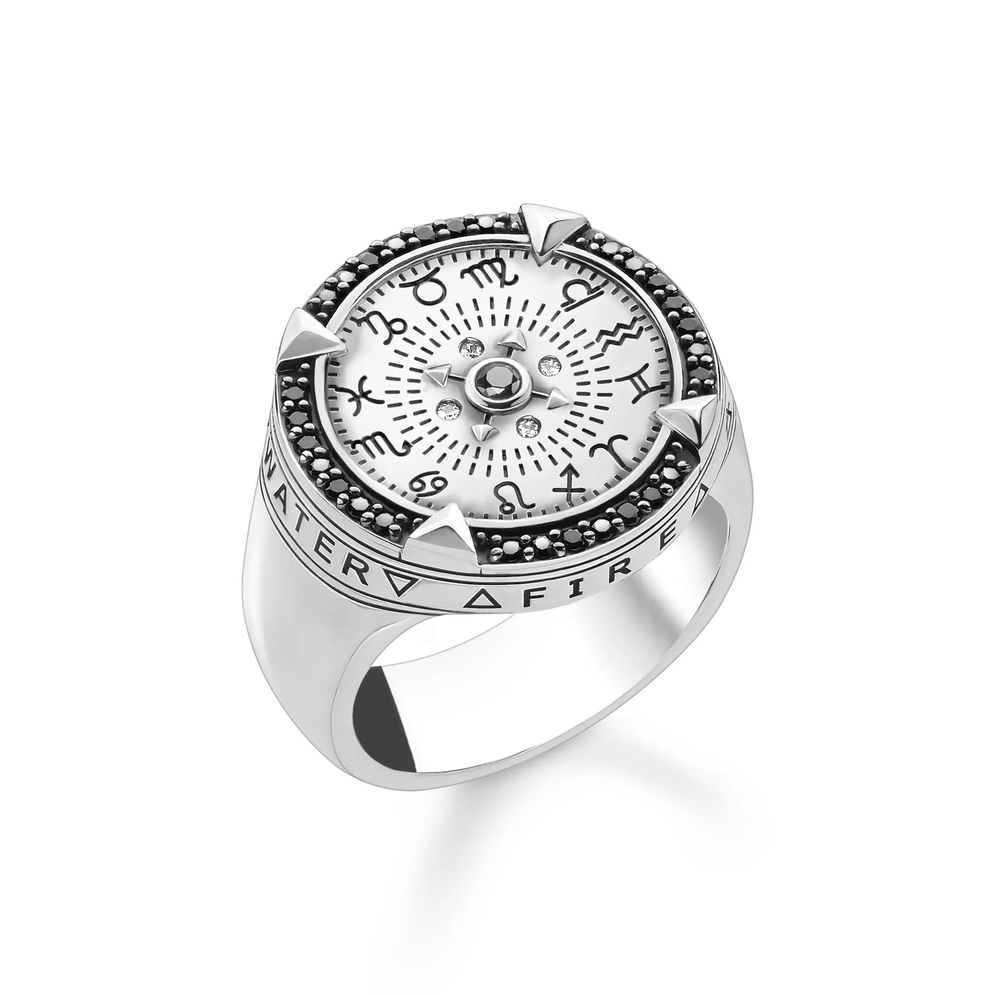 Thomas Sabo Ring Sterling Silber - geschw. + Zirkonia schwarz + weiß