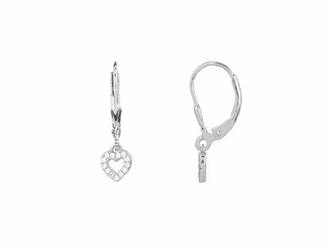 Xenox Sterling Silber Ohrringe XS3424 EAR CANDIES Herzen mit funkelndem Anhänger und eleganten Hakenverschlüssen, idealer Ohrschmuck für romantische Anlässe.