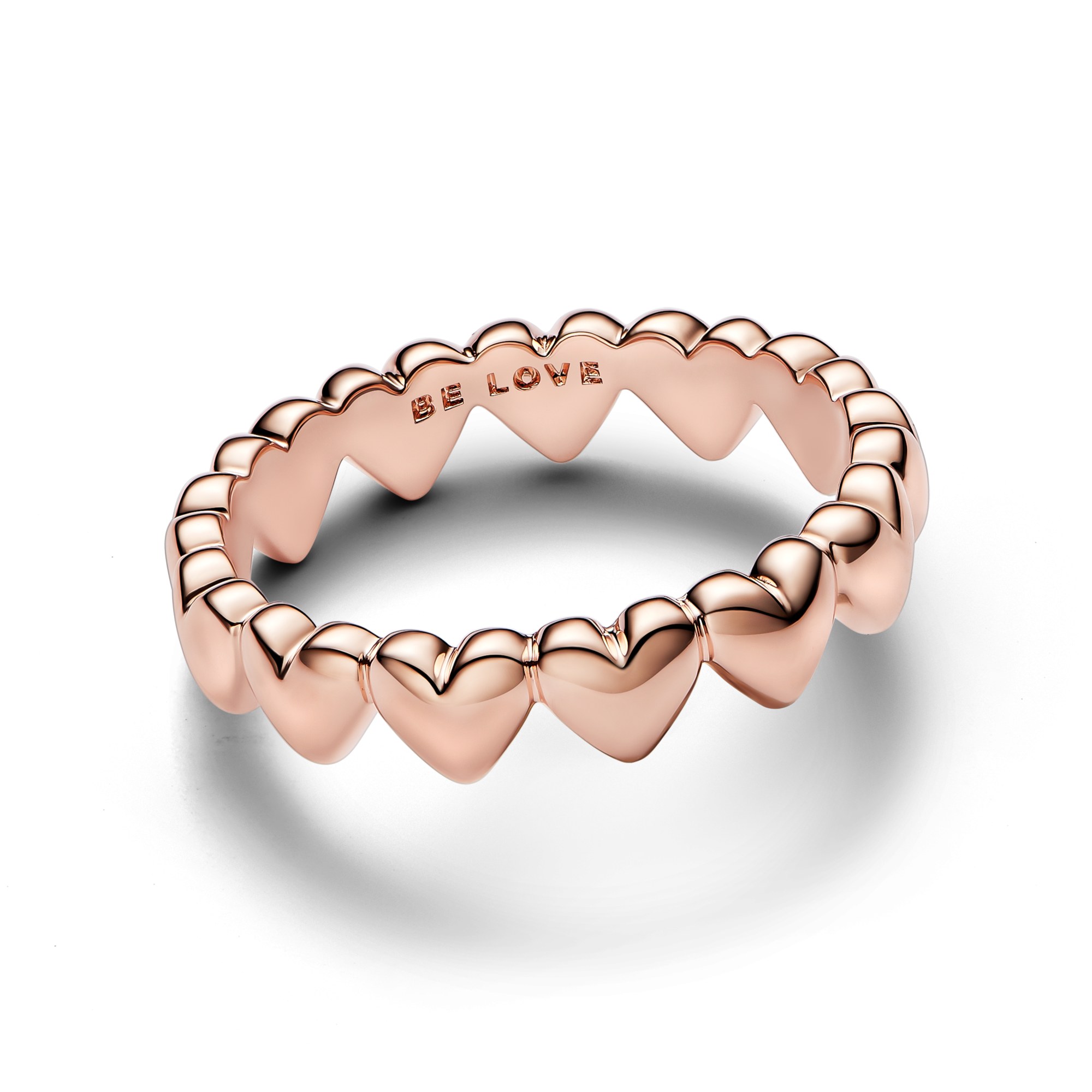 Pandora Reihe von Herzen Ring - Roségold vergoldet – Ansicht 2