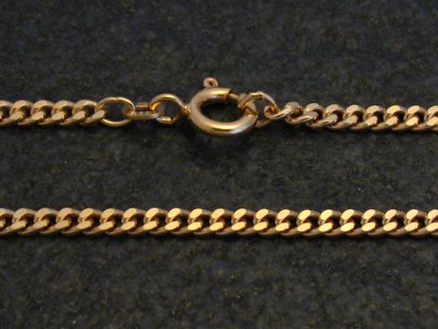 Rotgold Panzerkette Flachpanzer Gold 585, Länge 45 cm und Breite 2,7 mm, mit praktischem Karabinerverschluss, hergestellt von Juwelier Harnisch.