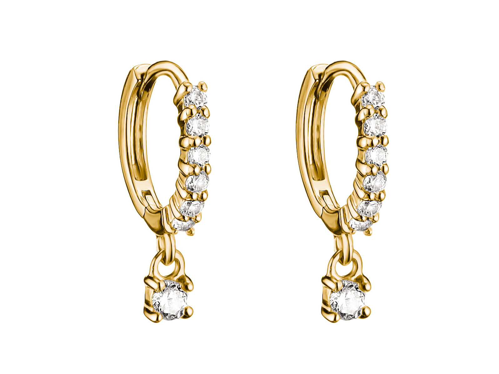 Thomas Sabo Creolen mit weißem Zirkonia im Brillantschliff, vergoldet, elegant und zeitlos, perfekt für jeden Anlass, moderne Designs und glänzende Elemente, Neuheiten aus der Thomas Sabo Kollektion.