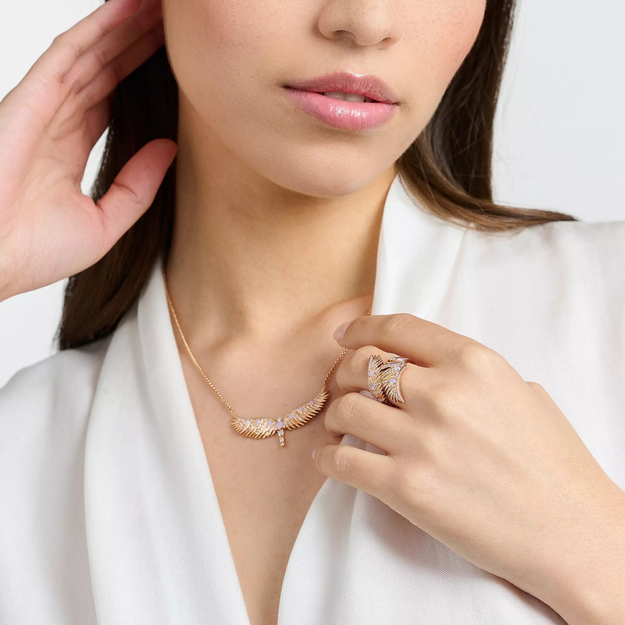 Thomas Sabo Ring - Sterling Silber - vergoldet Roségold - Phönix Flügel – Ansicht 2