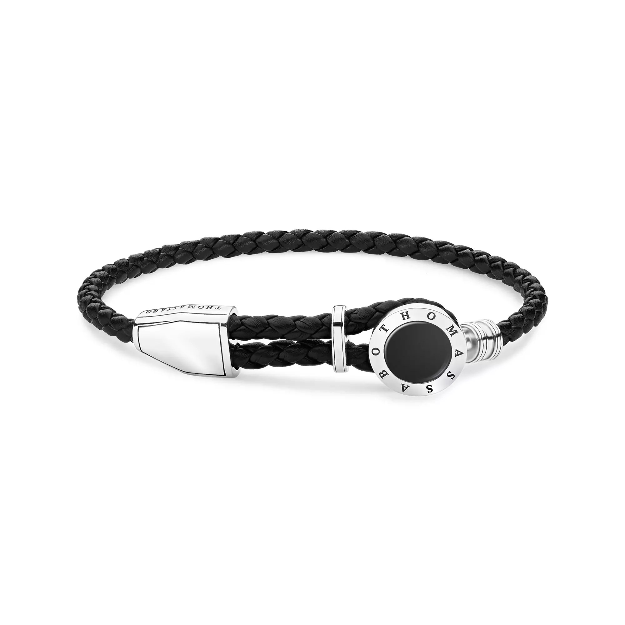 Thomas Sabo Lederarmband Coin schwarz – 14–25 cm