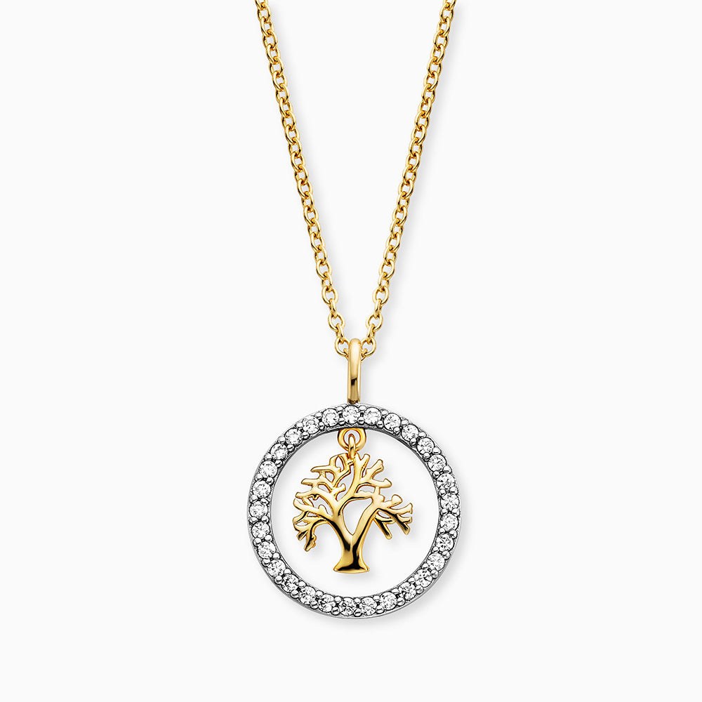 Engelsrufer LILTREE Kette Lebensbaum Bicolor mit Zirkonia - Silber rhodiniert & Gold plated 42 cm – Ansicht 2