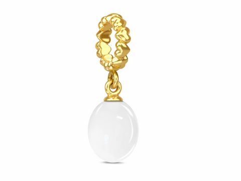 Silber vergoldeter Anhänger aus der Endless Charm Kollektion mit April Clarity Gold, der einen transparenten, ovalen Stein zeigt, ideal geeignet als persönliches Schmuckstück.