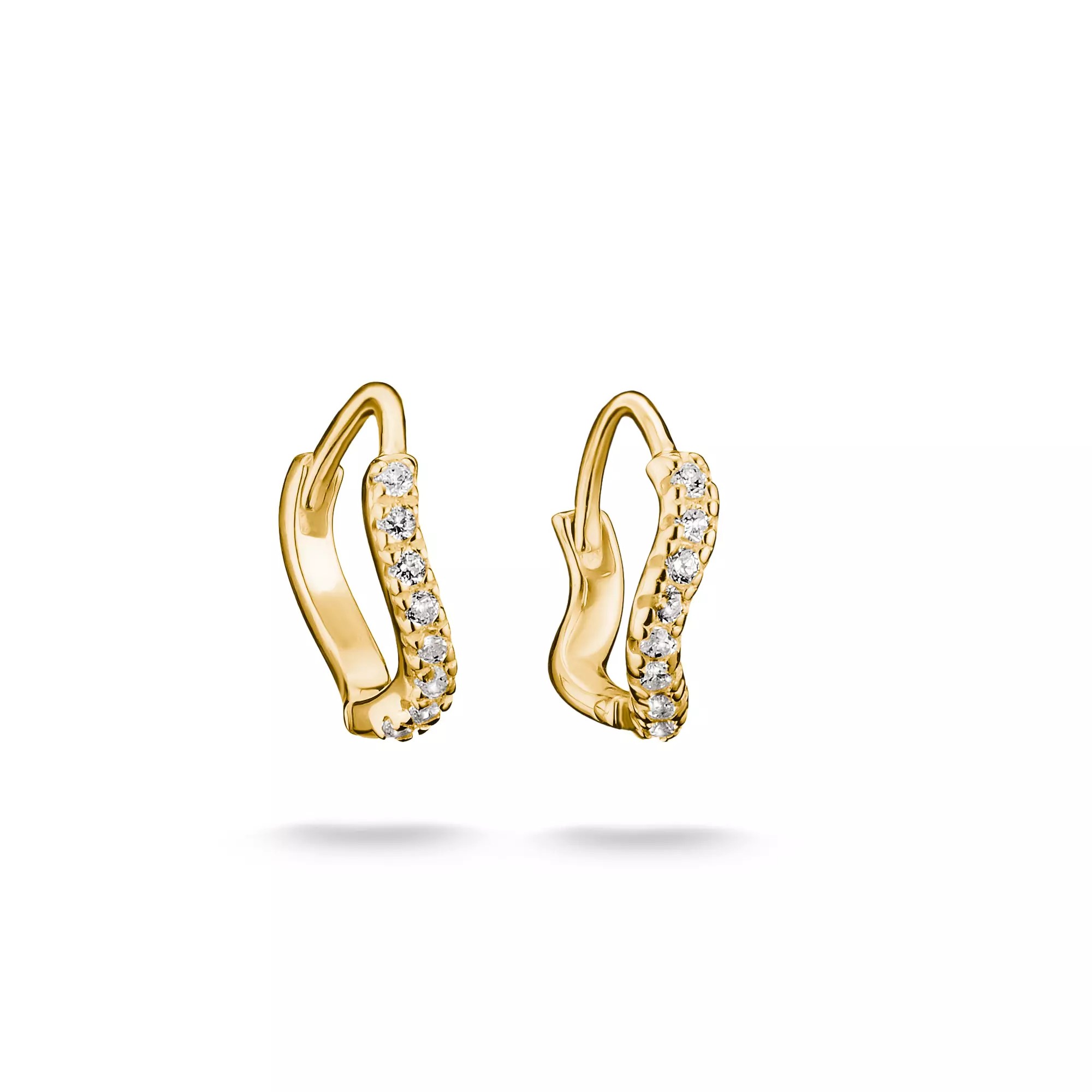 Thomas Sabo Creolen geschwungen - 18k Gelbgold Vergoldung - Zirkonia – Ansicht 2