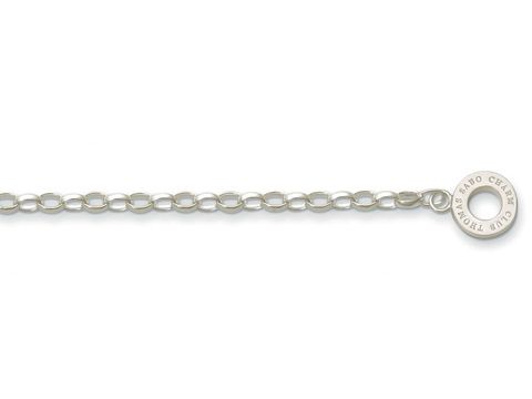 Charm Fußkette von Thomas Sabo aus poliertem Silber, 24 cm lang, elegant gestaltet mit feinen Gliedern und einem markanten Charm Träger. Ideal für individuelle Accessoires.