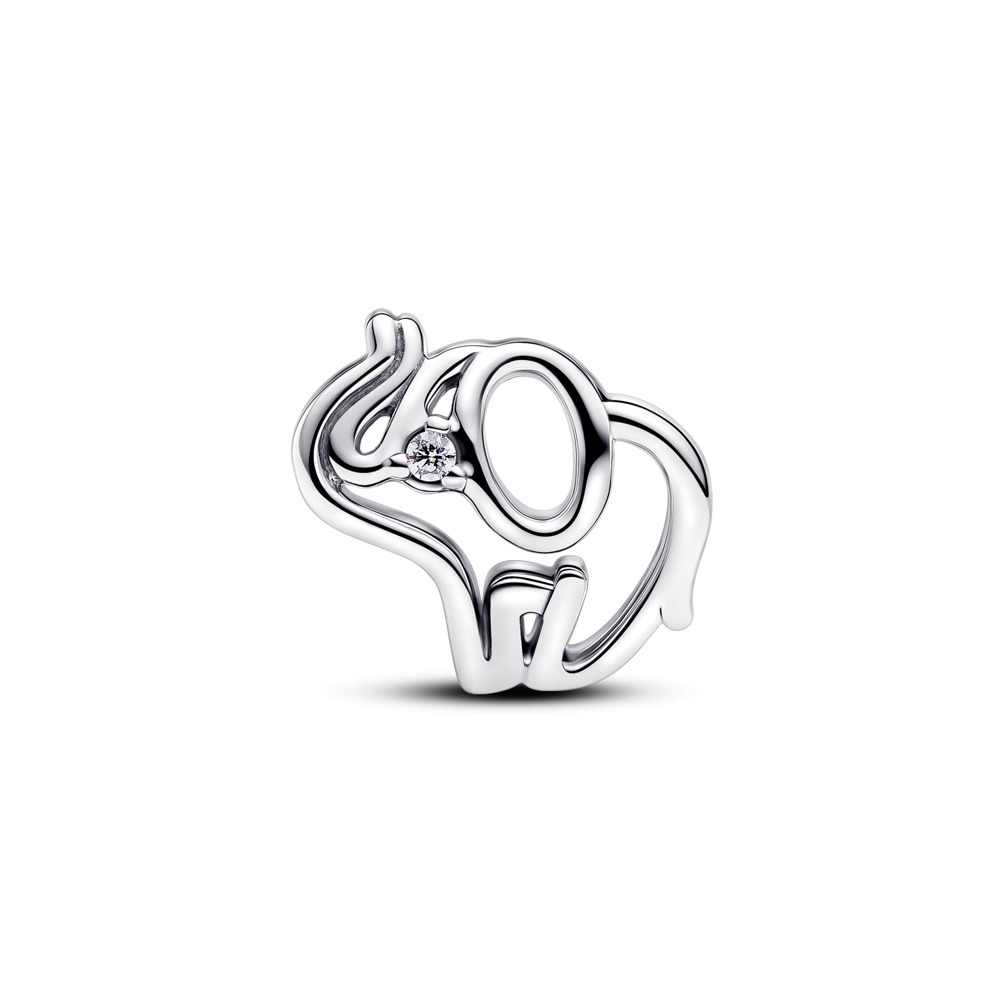 Pandora Offen gearbeitetes Elefanten Charm - Sterling Silber - Zirkonia klar – Ansicht 4