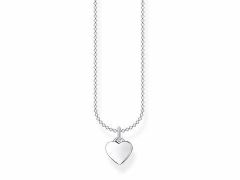 Elegante Silberkette von Thomas Sabo aus der Charming Collection mit einem herzförmigen Anhänger, verstellbar in den Längen 38 bis 45 cm, zeitloses Design für jeden Anlass.