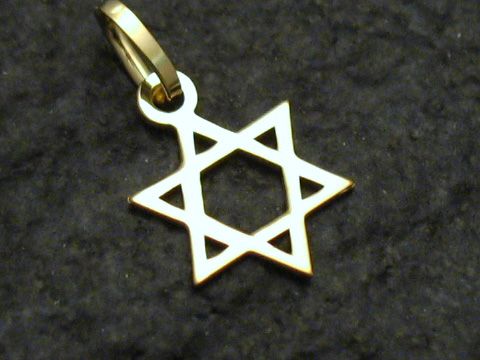 Davidstern klein - Gold 585 - Anhänger, Hersteller: Juwelier Harnisch, symbolisiert die jüdische Religion und Tradition, elegant und zeitlos designed.