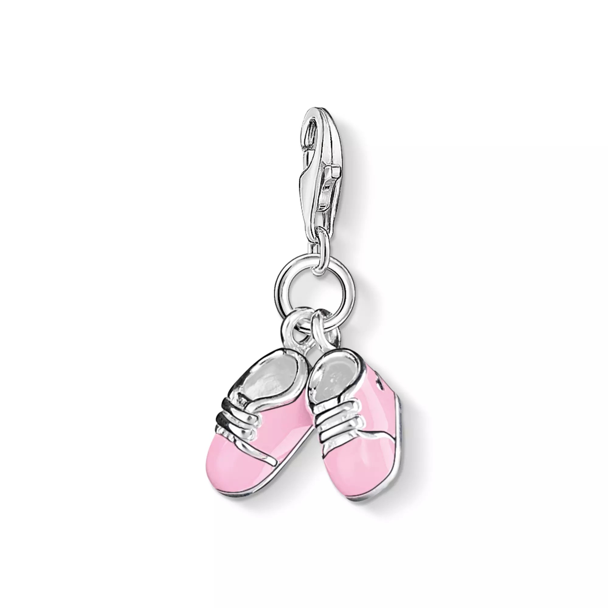 Thomas Sabo Charm-Anhänger rosa Babyschuhe – Silber