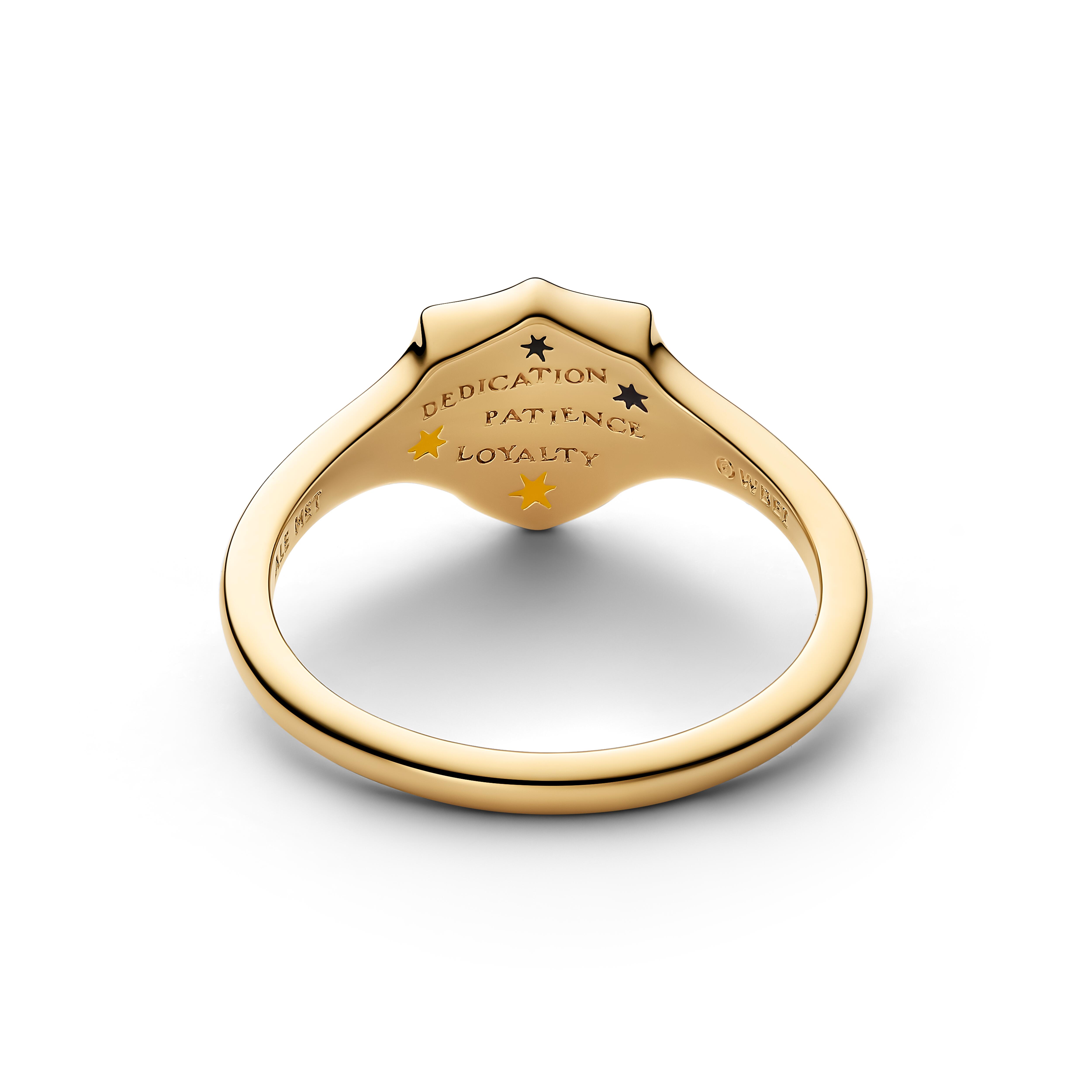 Pandora Harry Potter - Siegelring Hufflepuff - Gelbgold Vergoldung – Ansicht 2