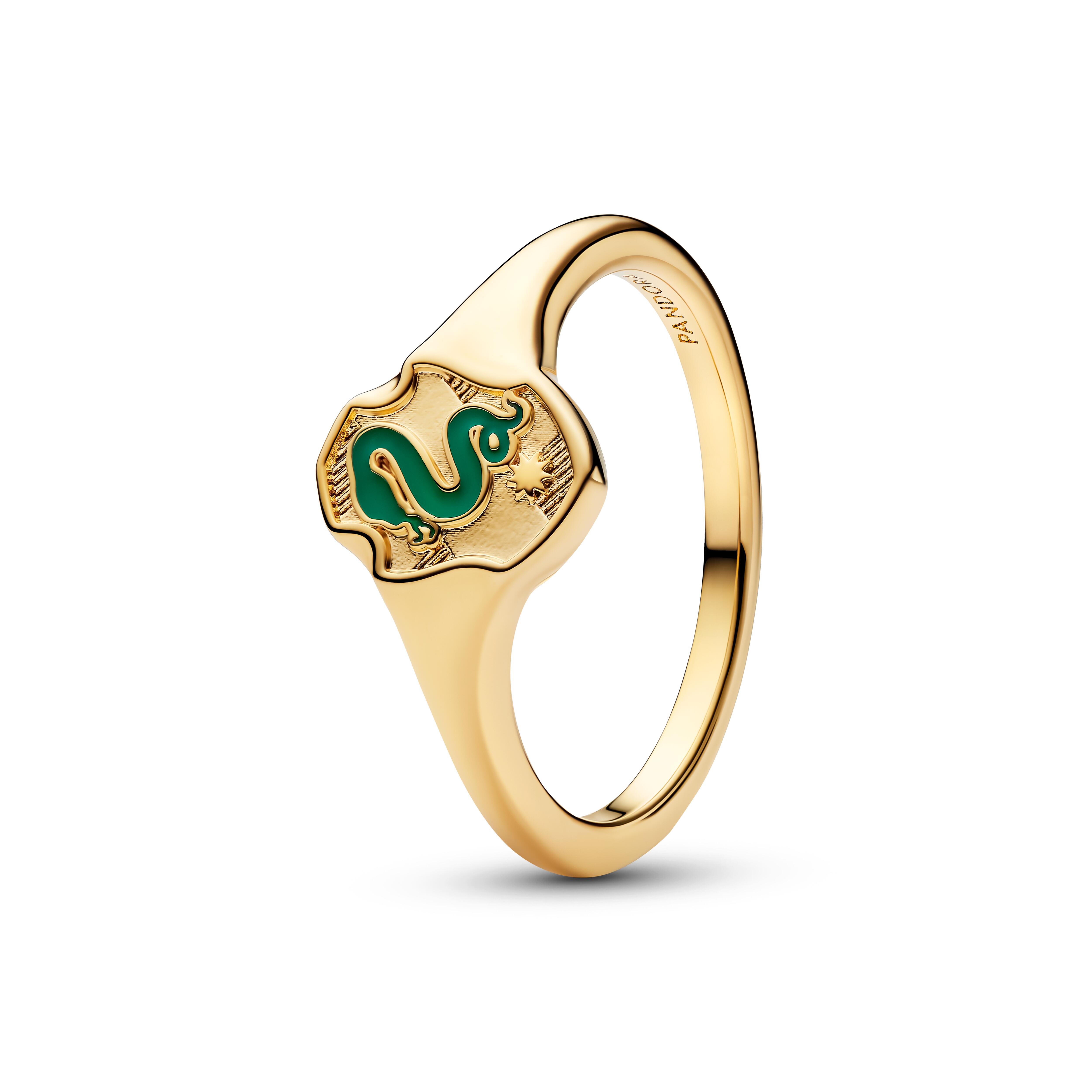 Pandora Harry Potter - Siegelring Slytherin - Gelbgold Vergoldung - Gr. 64 - 165045C01-64