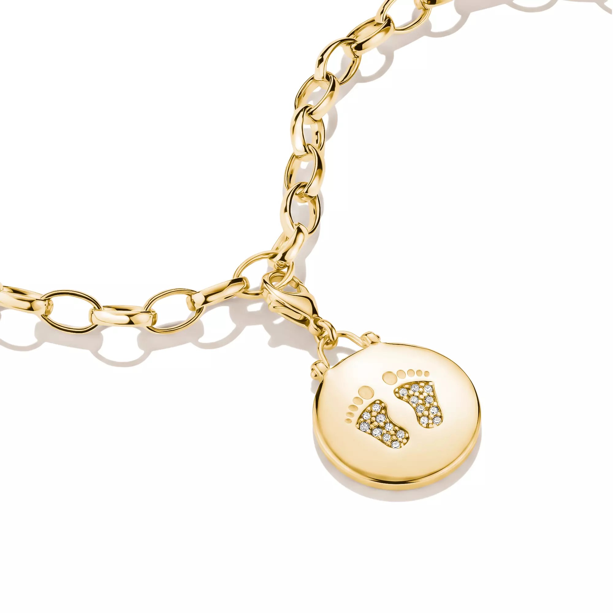 Thomas Sabo Charm Babyfüße - 18k Gelbgold Vergoldung - Zirkonia – Ansicht 2