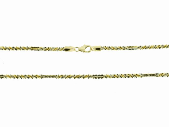 Kette Design Muster aus Gold 585, 45 cm lang, luxuriös, Hersteller Juwelier Harnisch, Bicolor/Tricolor, elegantes und zeitloses Schmuckstück, ideal für besondere Anlässe.