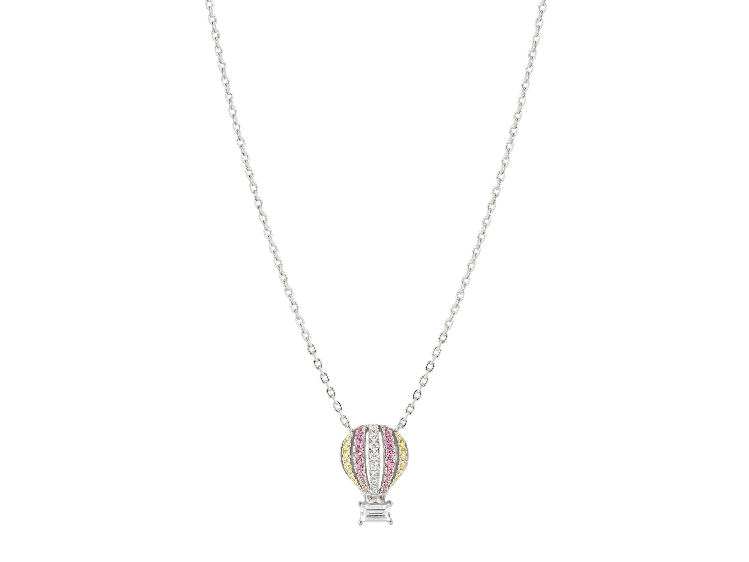 Halskette aus Sterling Silber mit buntem Ballon-Anhänger, verziert mit funkelndem Zirkonia, ideal als modisches Accessoire von Nomination. Neuheiten.
