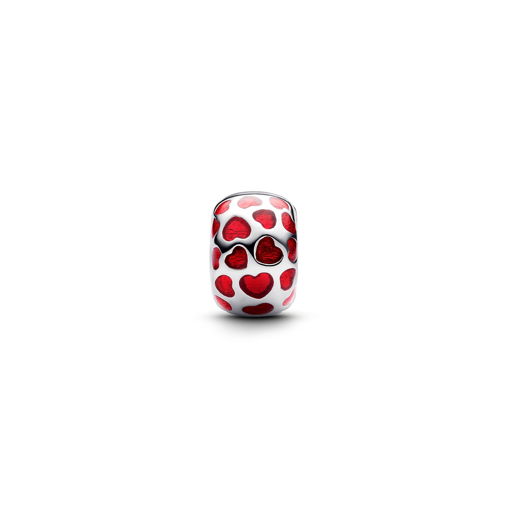 Pandora Clip Stopper - Herz - Anhänger aus Silber & roter - transparenter Emaille – Ansicht 2
