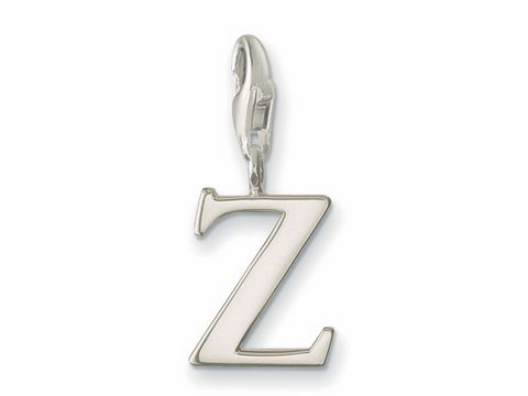 Silberner Buchstaben Anhänger Z von Thomas Sabo, detailreich verarbeitet mit Karabinerhaken, ideal für individuelle Schmuckgestaltungen.