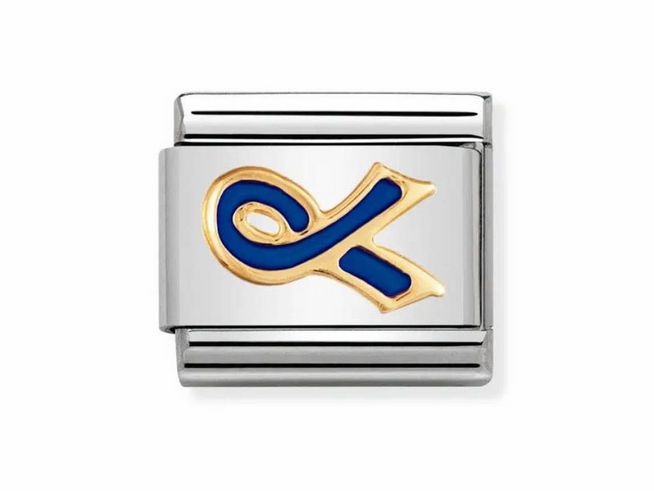 Edelstahlarmband mit blauer Emaille und 18K-Gold Schleife, elegant und modern, geeignet für jeden Anlass, von Nomination Classic DAILY LIFE.