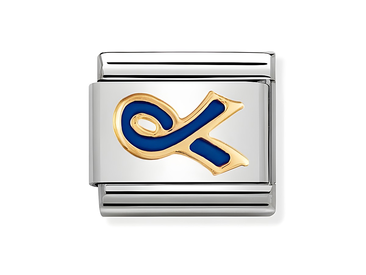 Edelstahlarmband mit blauer Emaille und 18K-Gold Schleife, elegant und modern, geeignet für jeden Anlass, von Nomination Classic DAILY LIFE.