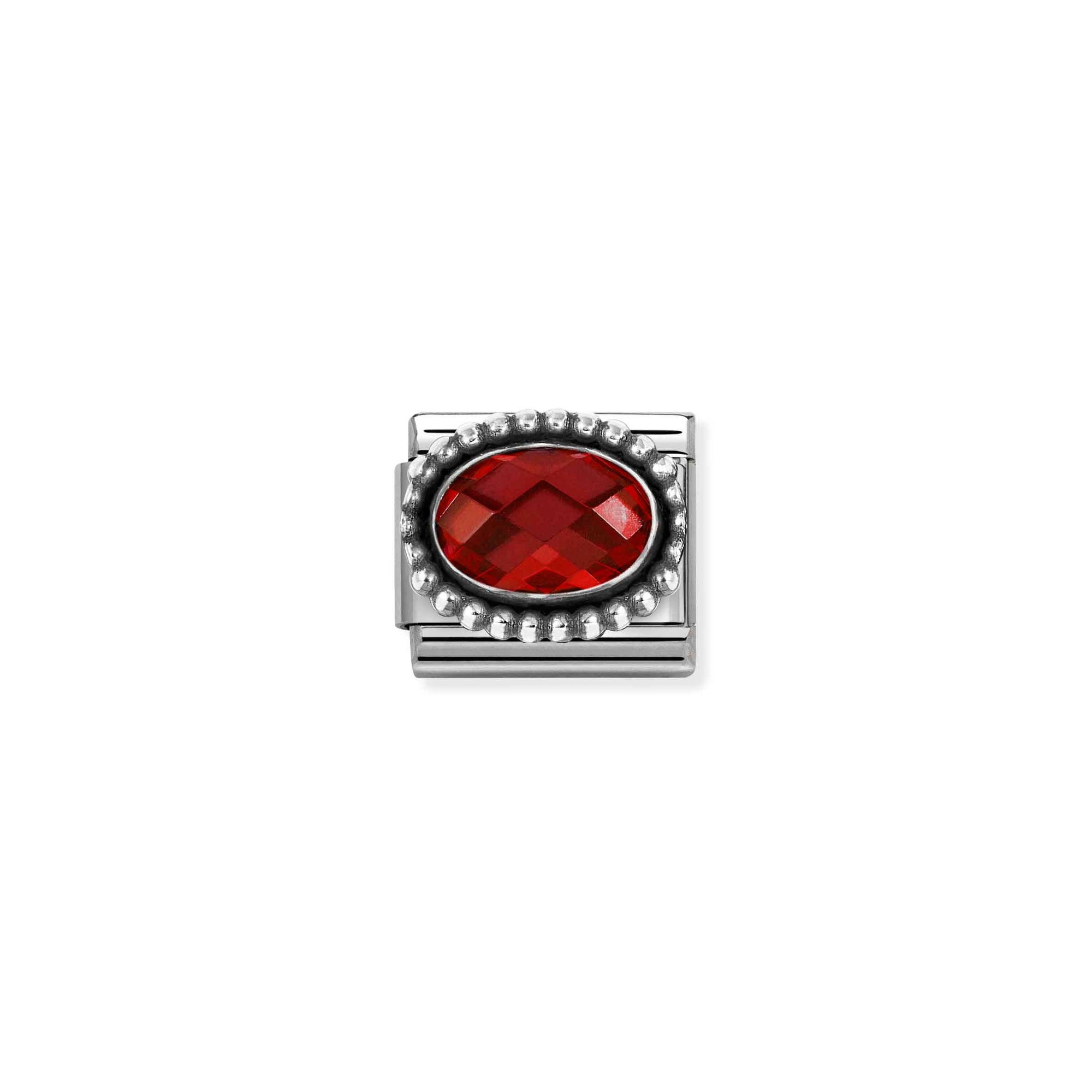 Nomination CLASSIC Element - fac. Zirkonia - oval in Sterling Silber Kugel - Rot – Ansicht 2