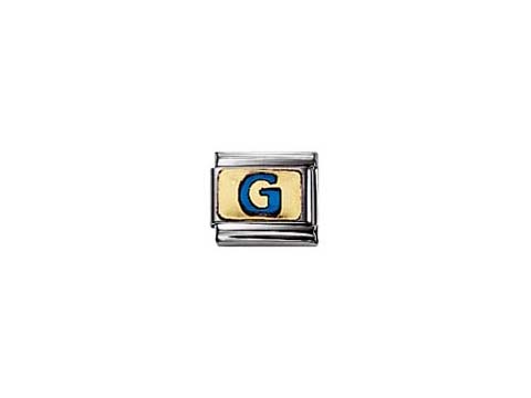 NOMINATION Classic Buchstabe BLAU emailliert G 03020107,Hersteller: Nomination,Blau emailliert. Der Buchstabe G ist in blau emailliertem Design auf einem metallischen Hintergrund dargestellt.