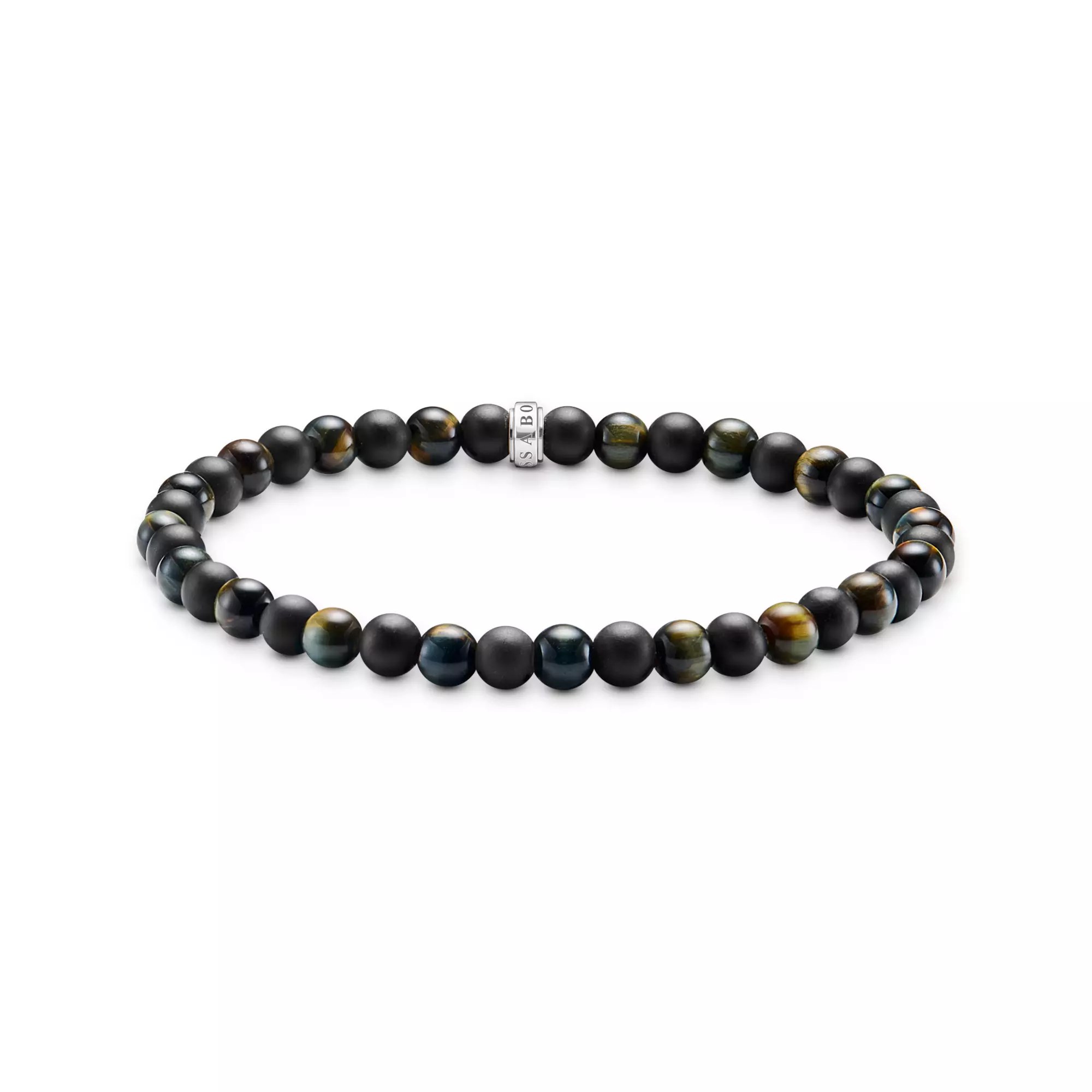 Thomas Sabo Talisman-Armband mit Obsidian und Tigerauge – Silber – 17 cm