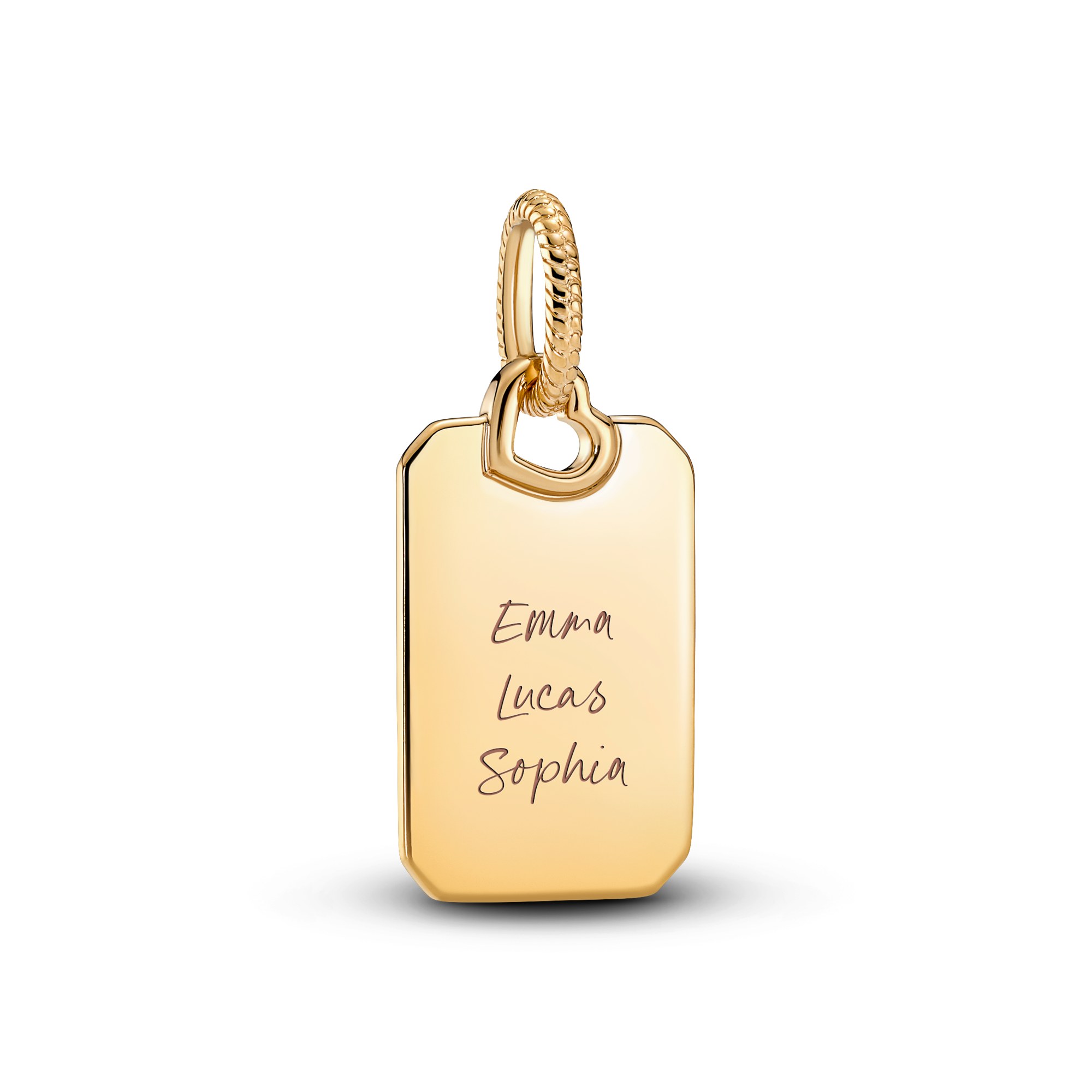 Pandora Gravur Rectangle Tag-Anhänger - Gelbgold vergoldet – Ansicht 4