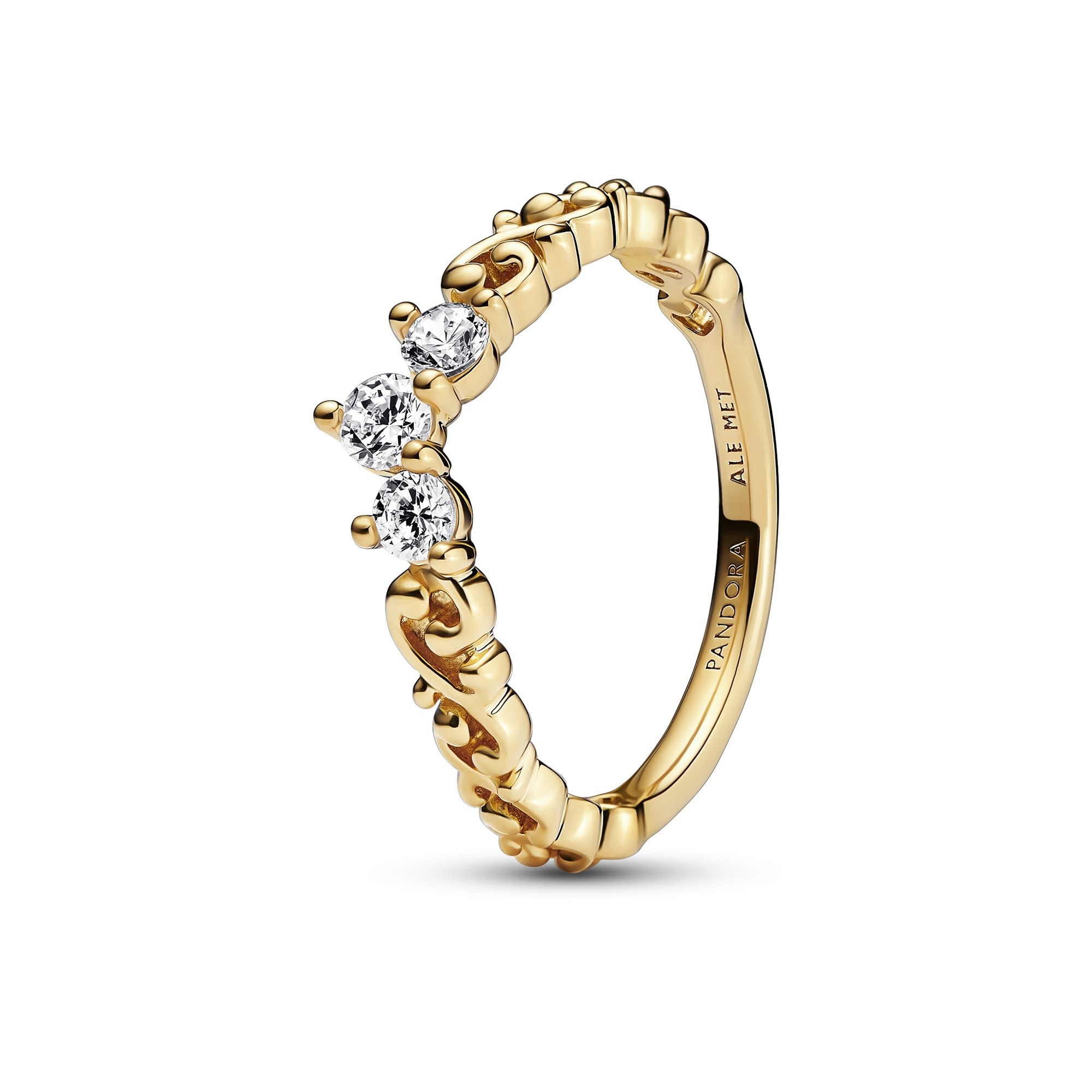 Pandora königlicher Tiara Diadem-Ring - 585 Gelbgold Verg. + Zirkonia - Klar