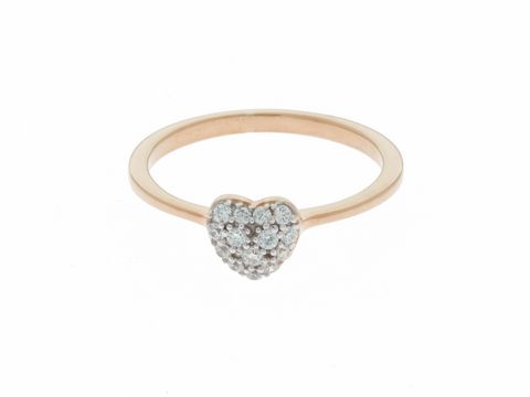 Bezaubernder Ring in Herzform aus rosé vergoldetem Silber, Gr. 52, mit funkelnden Akzenten, Hersteller Juwelier Harnisch, ideal für romantische Anlässe.