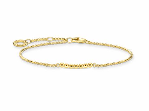 Ein elegantes Armband aus Silber mit gelbgoldenen Elementen, Teil der Thomas Sabo Charming Collection, verstellbar auf 16 bis 19 cm.