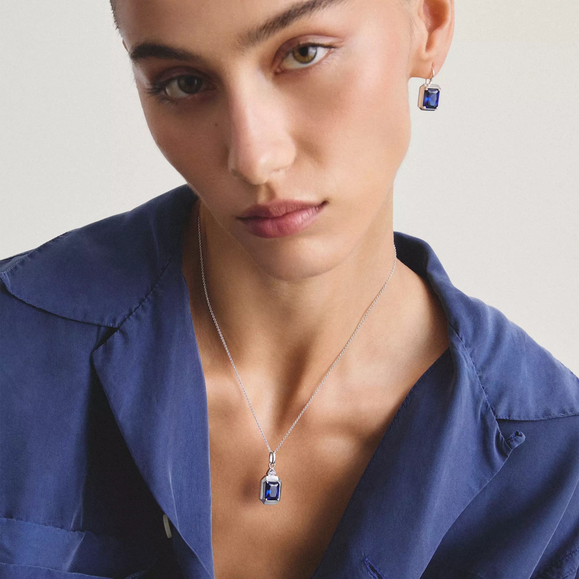 Thomas Sabo ELYNDRA - Halskette - 45 cm - Sterling Silber recy. & Nano-Kristall & Zirkonia - blau – Ansicht 4