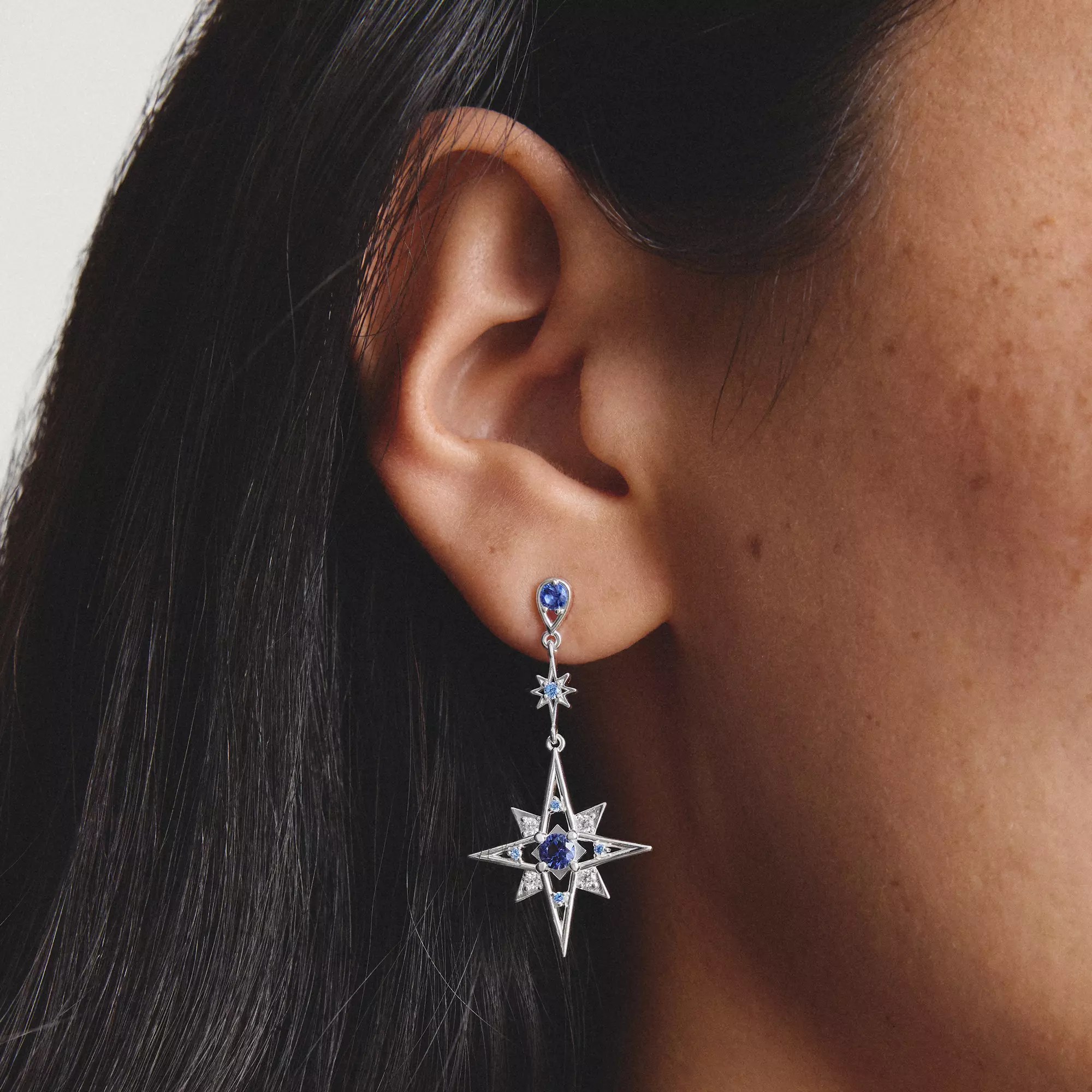 Thomas Sabo Midnight Sky - Ohrringe Mond und Stern - 925 Sterling Silber - Nanokristall - Zirkonia blau – Ansicht 5