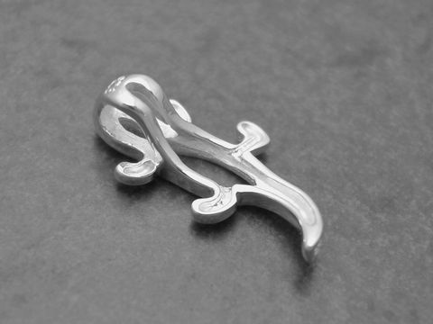 Eidechse aus mattiertem Sterling Silber, stilvoll gestalteter Anhänger, Hersteller Juwelier Harnisch, geeignet für Tierliebhaber und Schmuckenthusiasten.
