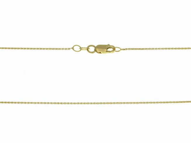 Schlangenkette 585 aus Gelbgold mit einer Stärke von 0,6 x 0,6 mm und einer Länge von 43 cm, hergestellt von Juwelier Harnisch, elegant und zeitlos.