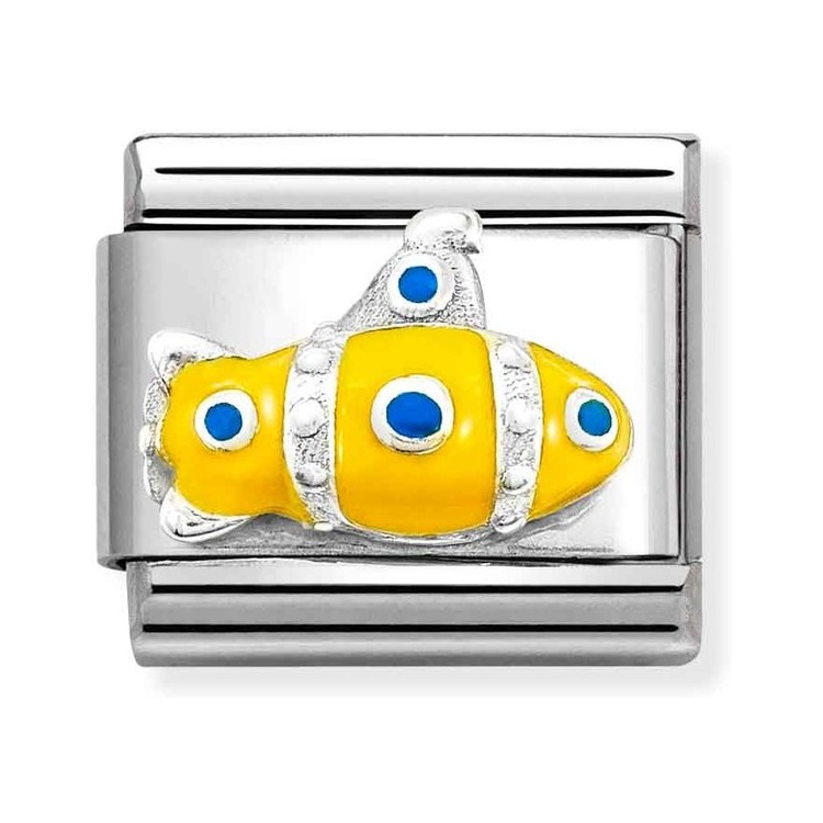 Nomination Composable Classic Charm U-Boot gelb - Edelstahl, Silber 925, Emaille