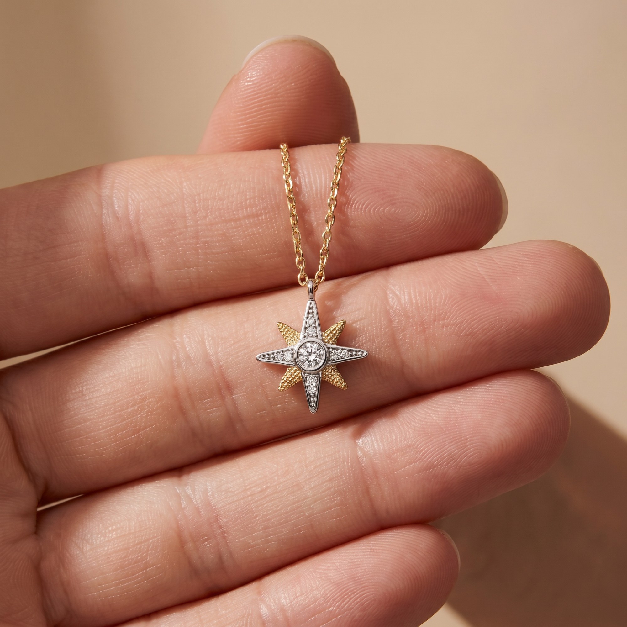 Engelsrufer ERN-NEWSTAR-ZI-BIG NEWSTAR Kette New Star Bicolor mit Zirkonia - Gelbgold vergoldet auf Silber 40 cm – Ansicht 2