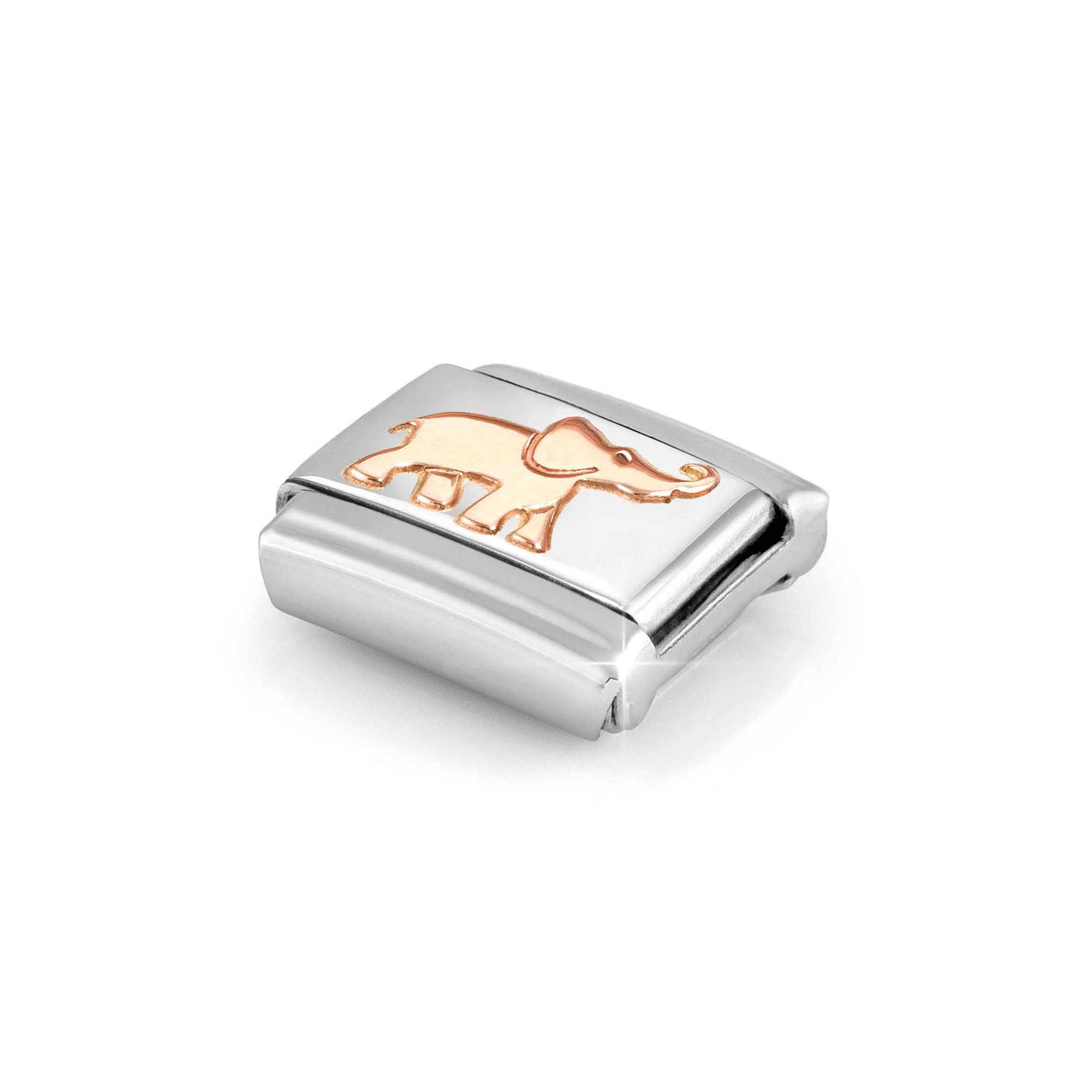 Nomination Composable Classic Charm Elefant - Edelstahl, Gold 375 Roségold – Ansicht 4