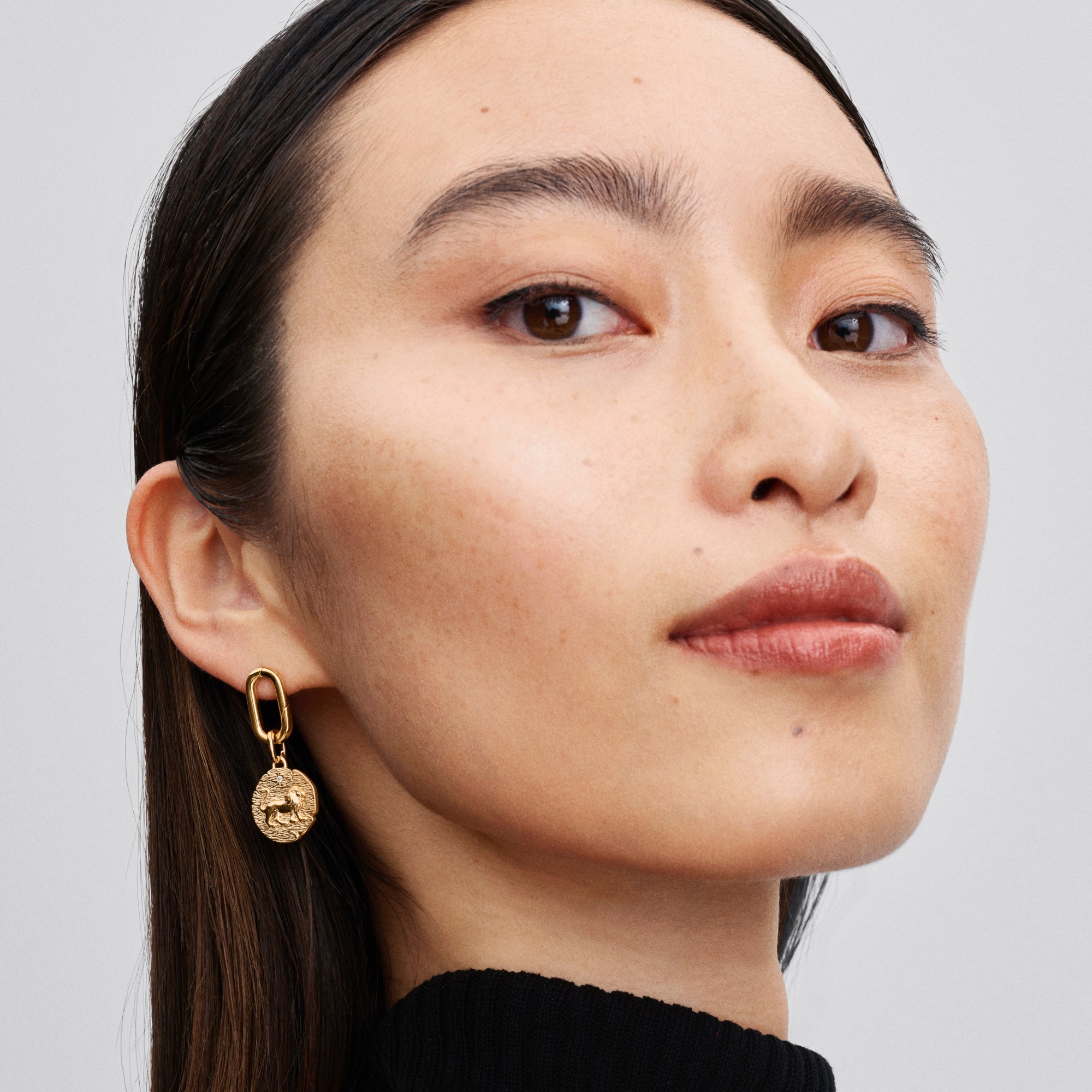 Pandora Me - Löwe Medaillon-Charm - Gelbgold Vergoldung - Zirkonia- VITA VERITAS VIRTUS – Ansicht 4