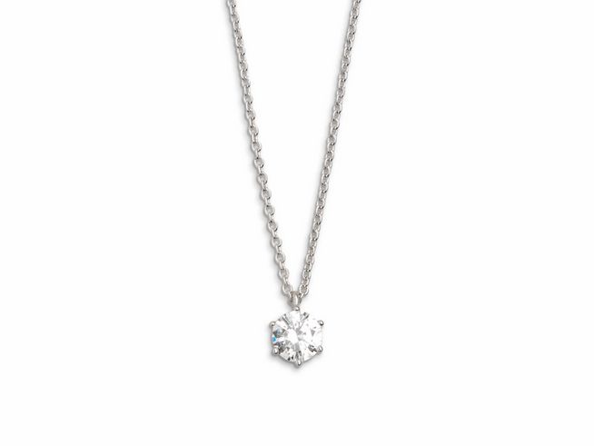 Xenox Sterling Silber Kette XS7211 mit einer Länge von 40-45 cm in Krappe Silber zeigt eine elegante Ankerkette mit einem funkelnden Anhänger. Ideal für stilvolle Akzente.