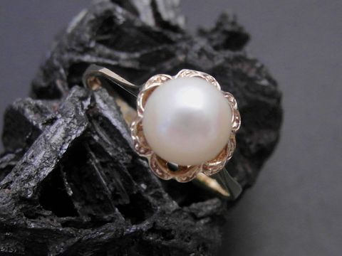 Gold Perlen Ring prächtig Gr. 58 Zuchtperle 7,1 mm Gold 333 Goldring Hersteller Juwelier Harnisch bis Gr. 58 18,5