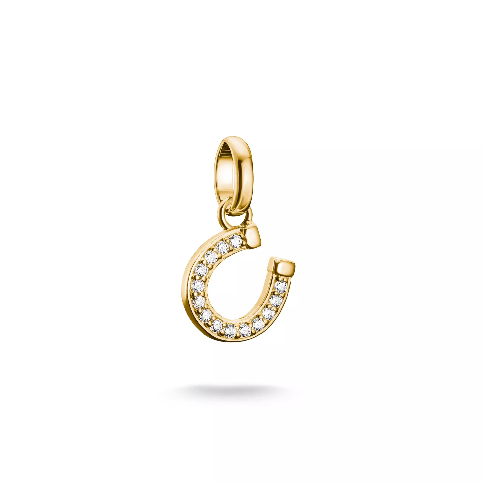 Thomas Sabo Connect - Hufeisen Glücksbringer - Charm mit Öse - Silber & Gelbgold Verg. + Zirkonia – Ansicht 2